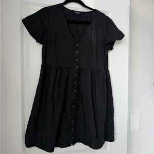 Madewell Black Buttoned Babydoll Dress